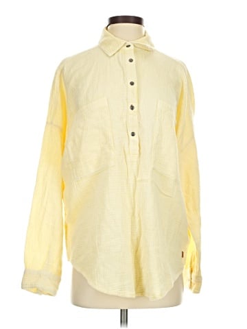 Peace Love World Long Sleeve Button-Down Shirt (view 1)
