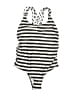 Assorted Brands Stripes Gray Black One Piece Swimsuit Size L - photo 1