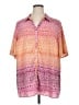 Catherines Color Block Pink Short Sleeve Blouse Size 1X - photo 1