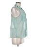 Double Zero 100% Polyester Teal Sleeveless Blouse Size M - photo 5
