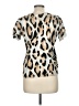 WD.NY Animal Print Tan Short Sleeve Top Size M - photo 2