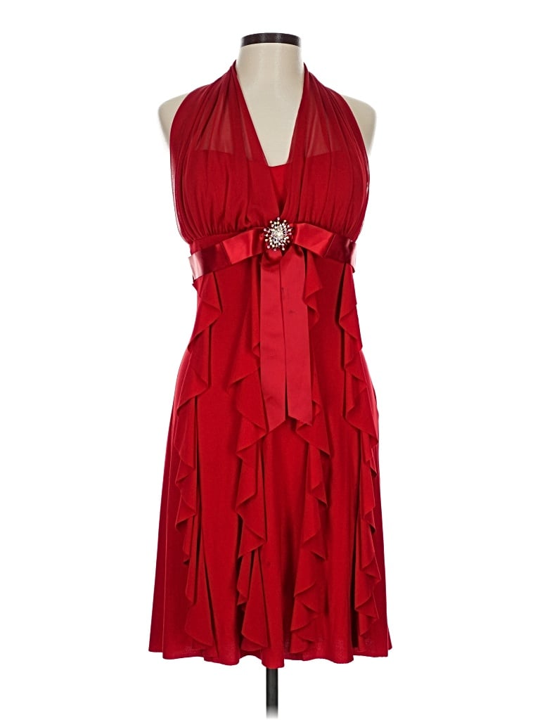 Pre-owned Betsy & Adam Cocktail Dress In Red