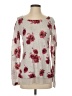 Lucky Brand 100% Cotton Floral Silver Pullover Sweater Size XS - photo 1