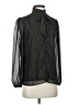 Ann Taylor Metallic Black Long Sleeve Blouse Size S - photo 1