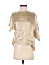 Shein 100% Polyester Metallic Gold Short Sleeve Blouse Size M - photo 1