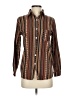 Assorted Brands 100% Polyester Stripes Brown Long Sleeve Blouse Size S - photo 1