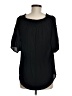 Eighty Eight 100% Rayon Black Short Sleeve Blouse Size M - photo 2