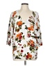 PREMISE Floral White 3/4 Sleeve Blouse Size L - photo 1