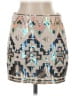 Express Graphic Silver Tan Casual Skirt Size XS - photo 1