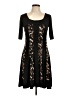 Connected Apparel Animal Print Black Casual Dress Size 12 - photo 1