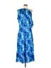 Unbranded 100% Polyester Print Blue Cocktail Dress Size L - photo 1