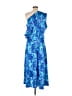 Unbranded 100% Polyester Print Blue Cocktail Dress Size L - photo 2