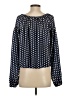 Line & Dot 100% Polyester Blue Long Sleeve Blouse Size S - photo 2