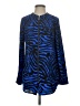 Rock & Republic Animal Print Blue Long Sleeve Blouse Size S - photo 1