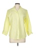 Chico's 100% Cotton Yellow 3/4 Sleeve Button-Down Shirt Size Lg (2) - photo 1