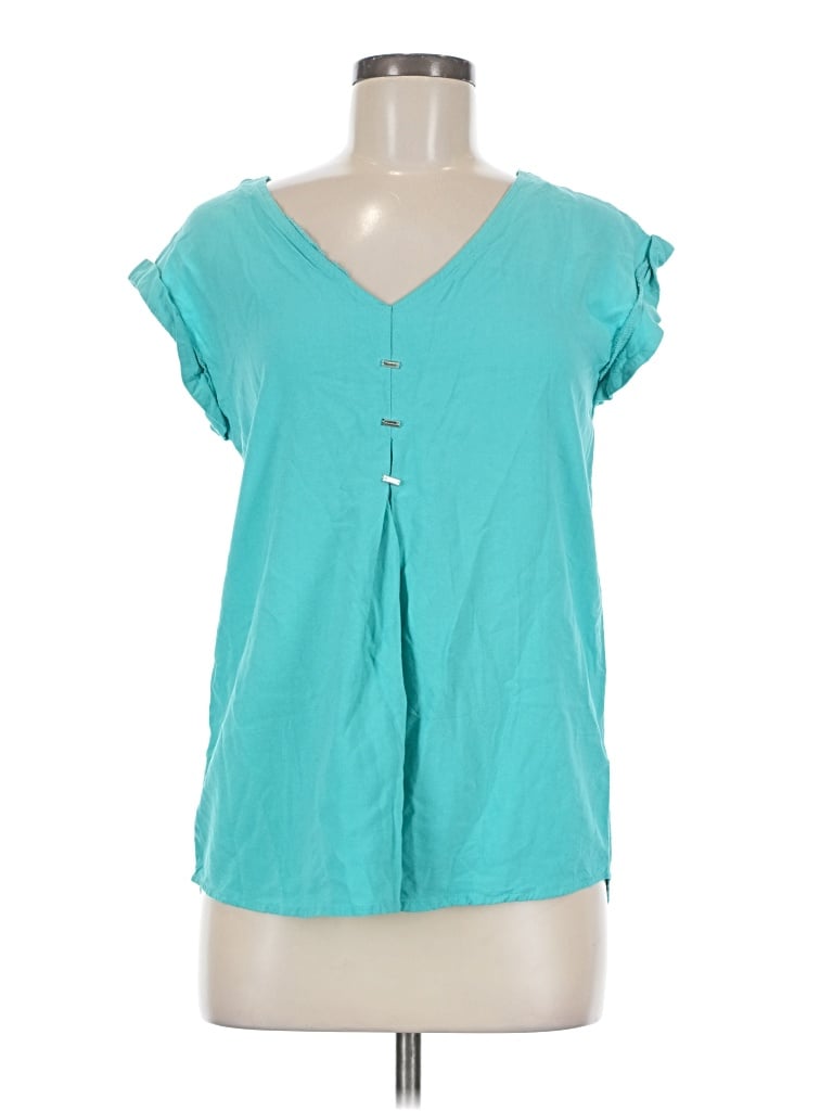 Pre-owned Silver Jeans Co. Short Sleeve Blouse In Blue