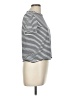 MNG Stripes Ivory White Short Sleeve Turtleneck Size M - photo 4