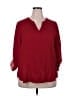 Maurices 100% Polyester Red 3/4 Sleeve Blouse Size XXL - photo 1