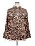 Unbranded Animal Print Brown Long Sleeve Blouse Size 2X - photo 1