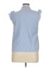 Unbranded 100% Polyester Stripes Blue Short Sleeve Blouse Size XL - photo 2