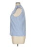 Unbranded 100% Polyester Stripes Blue Short Sleeve Blouse Size XL - photo 5