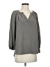 Max Studio 100% Silk Gray 3/4 Sleeve Silk Top Size S - photo 1