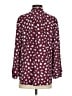 J.Crew 100% Polyester Polka Dots Burgundy Long Sleeve Blouse Size S - photo 2
