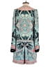 BCBGMAXAZRIA 100% Polyester Paisley Teal Blue Romper Size M - photo 2