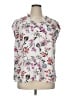 Daniel Rainn Floral White Gray Short Sleeve Blouse Size 1X - photo 1