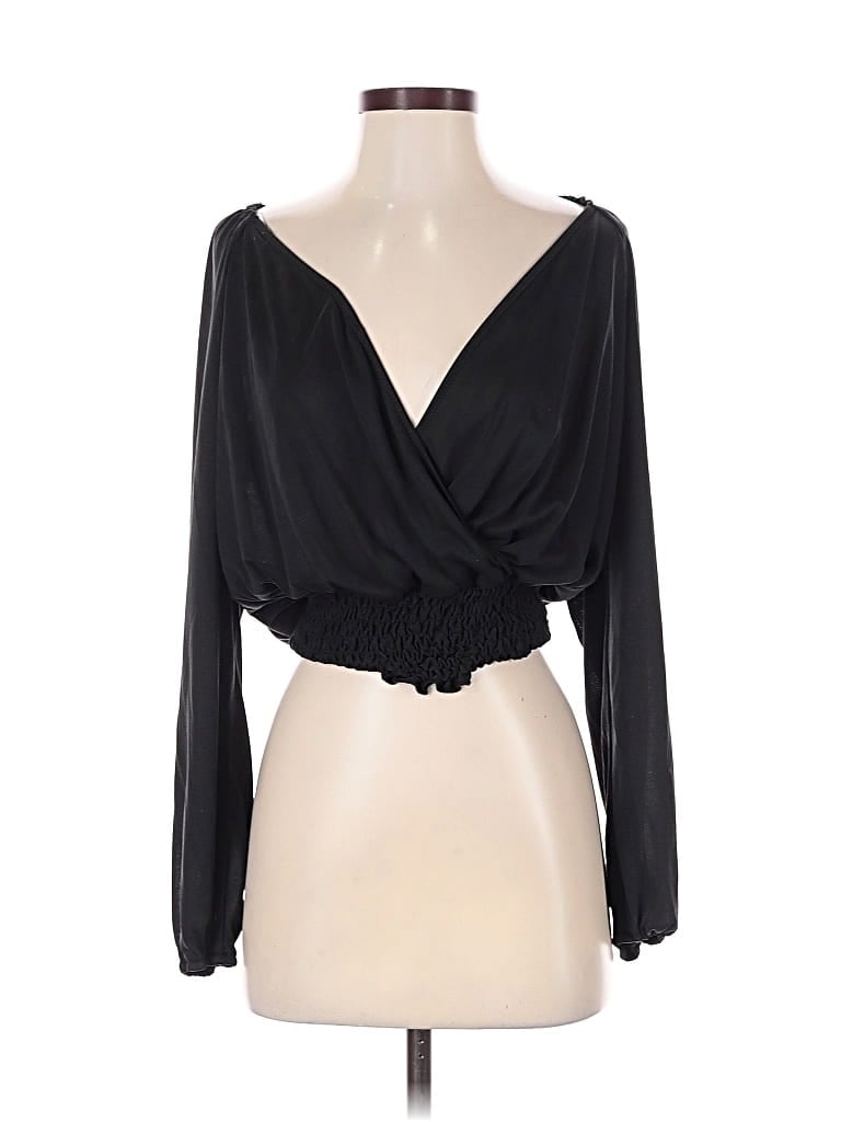 Pre-owned Daytrip Long Sleeve Blouse In Black