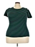 Assorted Brands Stripes Green Short Sleeve T-Shirt Size XXL - photo 1