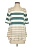 Puella Stripes Teal Short Sleeve Top Size XS - photo 1
