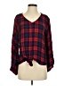 Umgee 100% Rayon Plaid Red 3/4 Sleeve Blouse Size S - photo 1