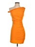MNG Solid Orange Cocktail Dress Size 2 - photo 1