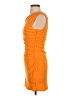MNG Solid Orange Cocktail Dress Size 2 - photo 5