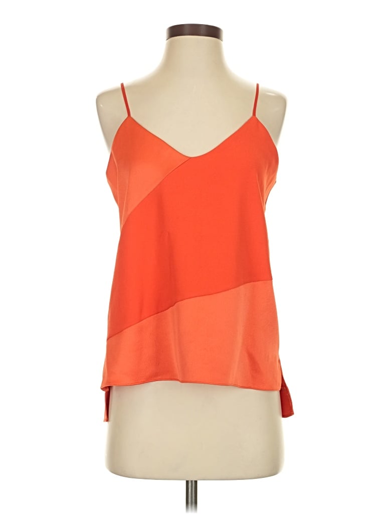 Pre-owned Parker Sleeveless Top Orange Halter Neckline Tops