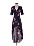 Babaton 100% Polyester Floral Blue Cocktail Dress Size 00 - photo 1