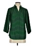 The Limited 100% Polyester Stripes Green 3/4 Sleeve Blouse Size S - photo 1