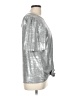 Como Blu Metallic Silver Short Sleeve Top Size L - photo 4