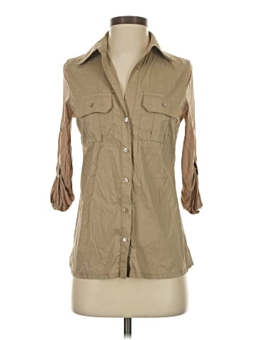 BCBGMAXAZRIA 3/4 Sleeve Button-Down Shirt (view 1)