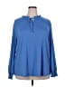 Fred David Blue Long Sleeve Blouse Size 3X - photo 1