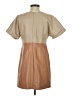 Avec Les Filles 100% Polyurethane Color Block Tan Casual Dress Size XS - photo 2