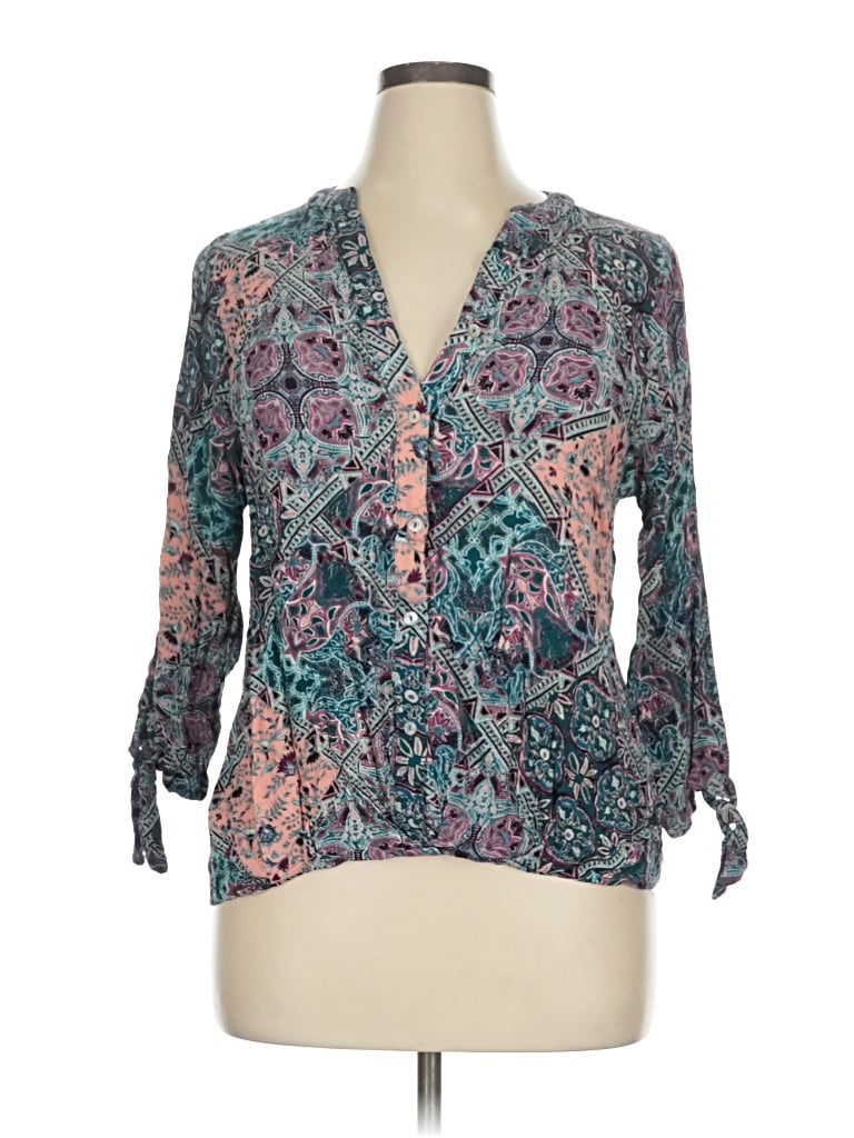 Pre-owned Daytrip 3/4 Sleeve Blouse In Blue