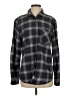 Garage Plaid Gray Long Sleeve Blouse Size S - photo 1