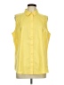 Coldwater Creek 100% Cotton Yellow Sleeveless Button-Down Shirt Size L - photo 1