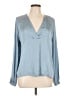 H&M 100% Polyester Blue Long Sleeve Blouse Size 10 - photo 1