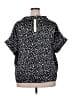 She + Sky Animal Print Black Short Sleeve Blouse Size 2X - photo 2