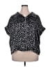 She + Sky Animal Print Black Short Sleeve Blouse Size 2X - photo 1