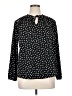 Chaps Polka Dots Black Long Sleeve Blouse Size XL - photo 1