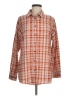 Unbranded 100% Polyester Plaid Orange Long Sleeve Blouse Size M - photo 1